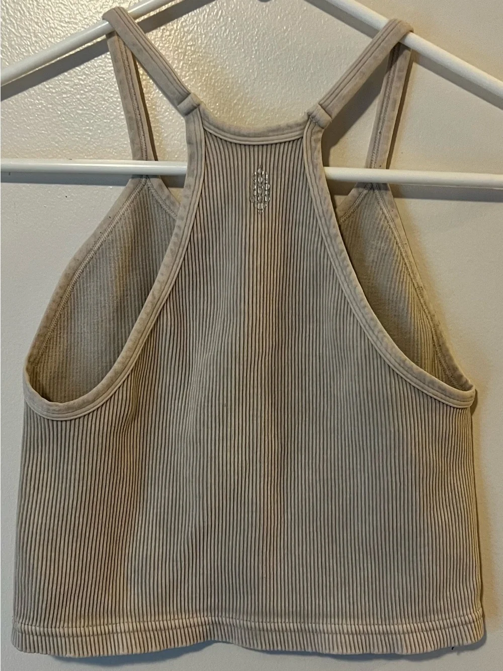 FP Movement, Free People Happiness Runs Tank, Stone Eagle Tan Ribbed Crop Top, S